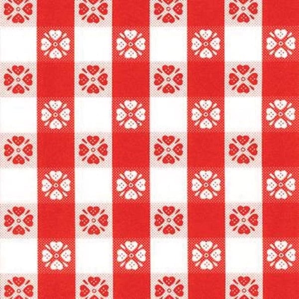 Con-Tact Brand Con-Tact 15 yd L X 54 in. W Red/White Plaid Non-Adhesive Flannel Back Vinyl Tablecloth 54-6266A-15Y - main